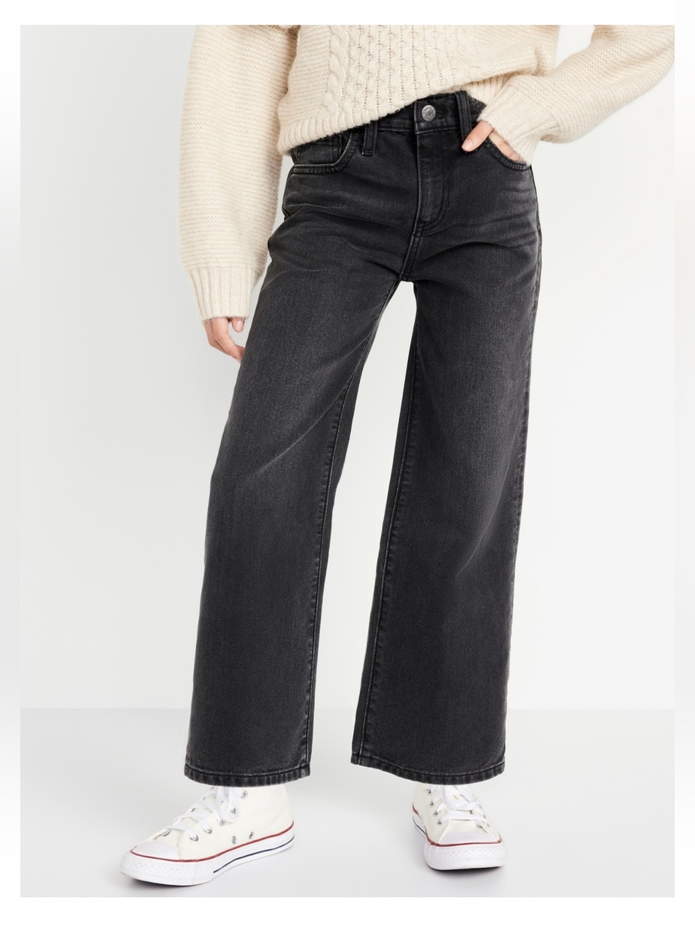 NWT High-Waisted Baggy Wide-Leg Jeans for Girls